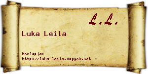 Luka Leila névjegykártya